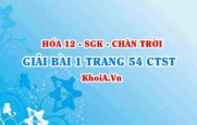 Bài 1 trang 54 Hóa 12 Chân trời sáng tạo